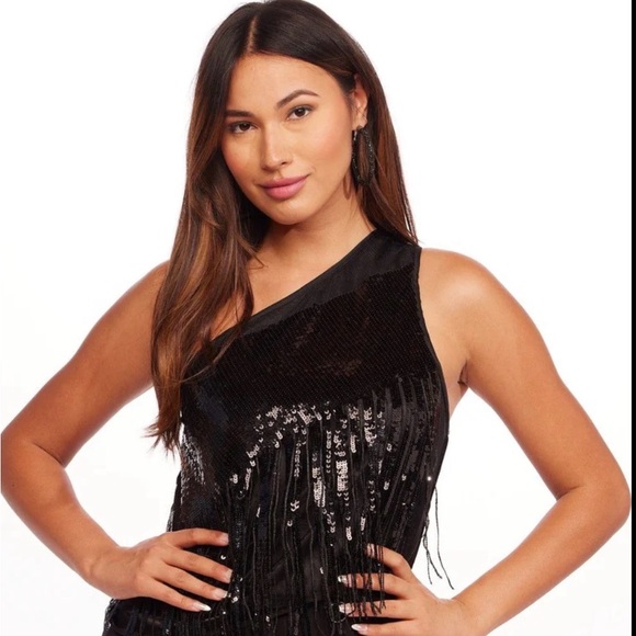 Eva Franco Dresses & Skirts - Eva Franco Black Sequin One Shoulder Top